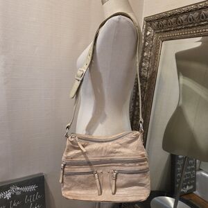 STONE & CO. • Tan Distressed Leather Shoulder Bag.  NWOT.